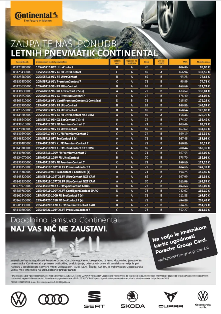 letne continental gume