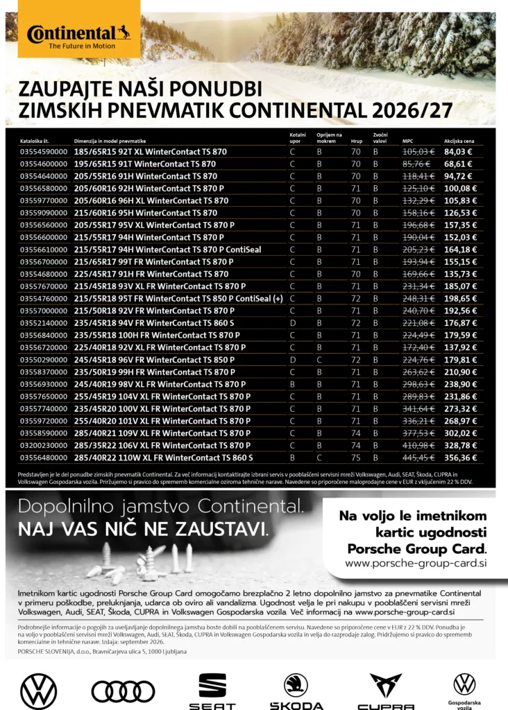 Zimske pnevmatike continental 