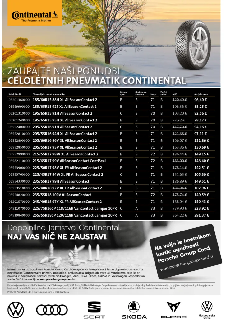Celoletne pnevmatike Continental